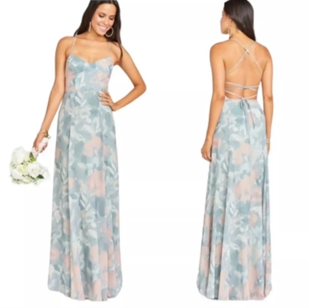 Show Me‎ Your Mumu Godshaw Goddess Gown In Sage I Do Floral Dress - Picture 2 of 14